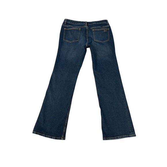 Size 10 Michael Kors Dark Wash Denim Blue Jeans Straight Leg Boot Cut - Picture 4 of 4